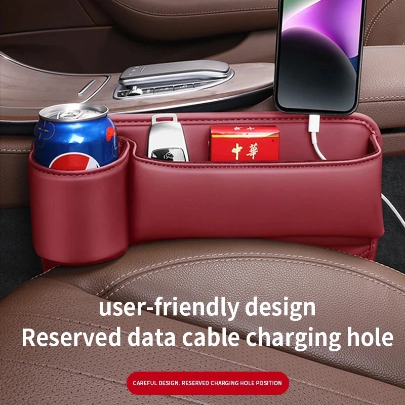 Car Interior Storage Pocket Leather Seats Crevice Filler Storage Bag